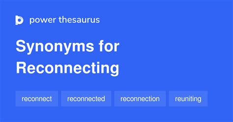 reconnecting synonyms